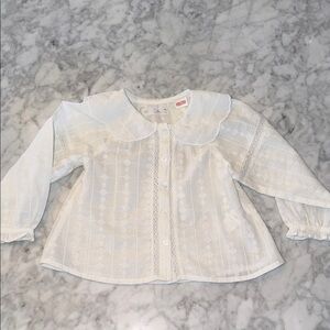 Zara White Lace Kids Shirt 2Y